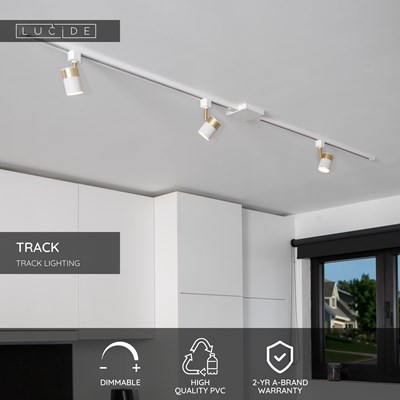 Lucide TRACK L-connector - 1-circuit Track lighting system - Left - White (Extension)